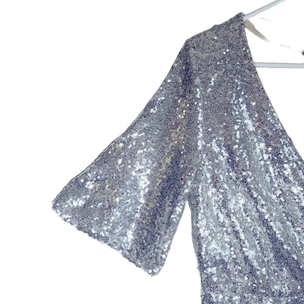 VERO MODA SILVER SEQUIN DRESS - Picture 9 of 9